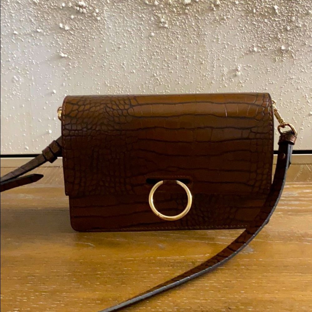 Brown faux leather H&M bag